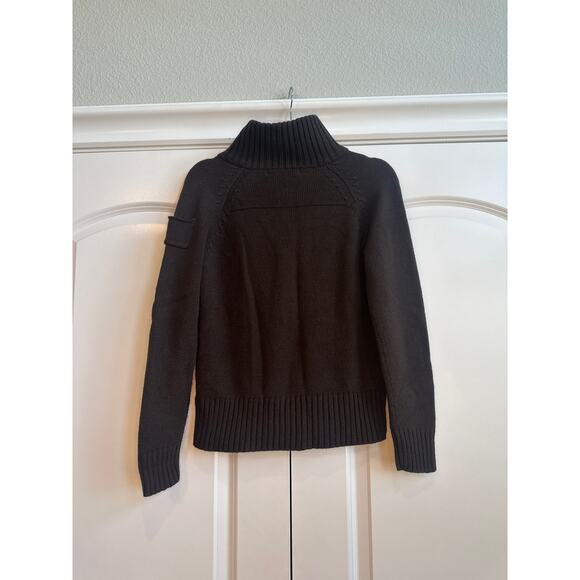 Zara Brown Wool Blend Double two Way Zipper Sweater Jacket - Picture 6 of 6